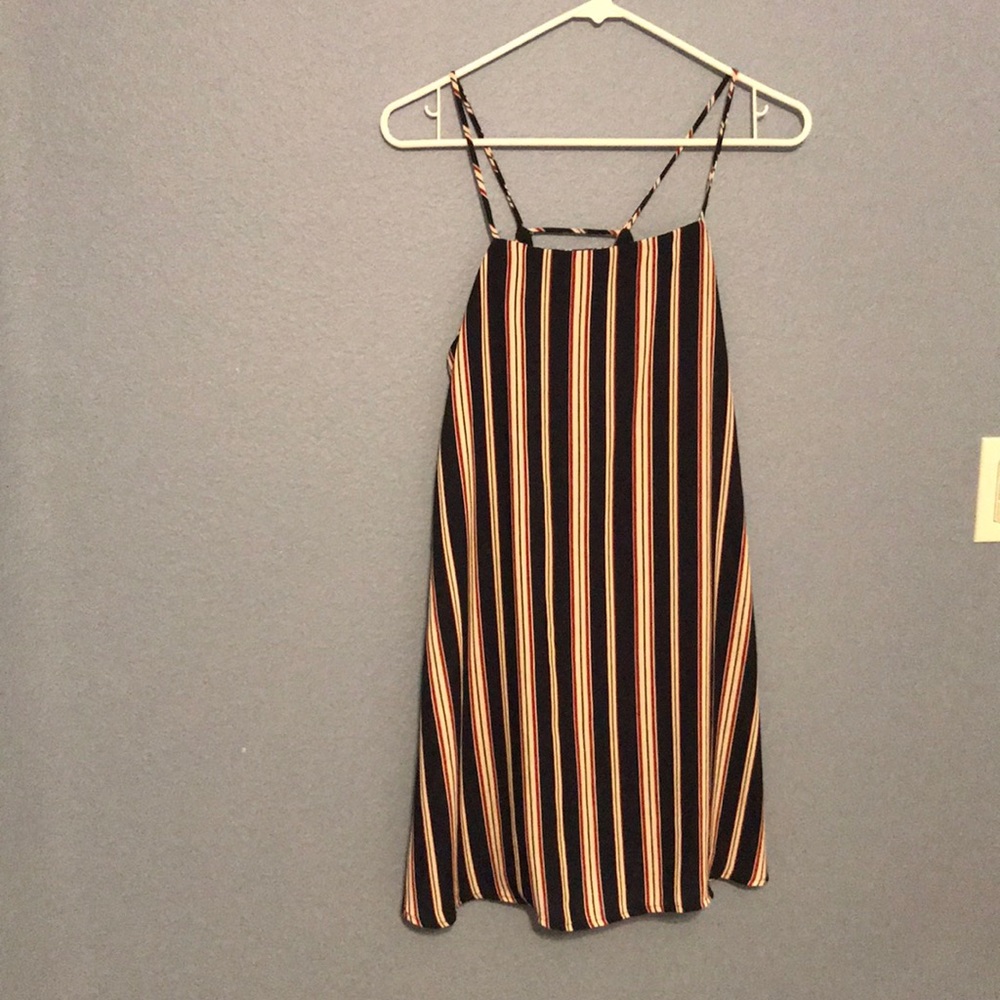 Red, white, and blue striped dress